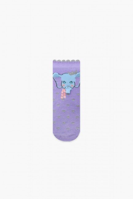 Bross 3-Pack 3D Elephant Patterned Girls Socks - Thumbnail
