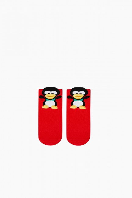 Bross 3-pack 3d Penguin Patterned Kids Socks - Thumbnail