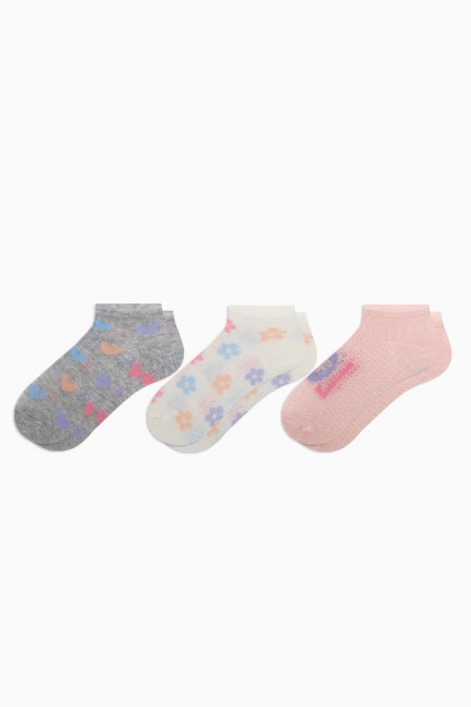 Bross - Bross 3-Pack Patterned Baby Girl Booties Socks