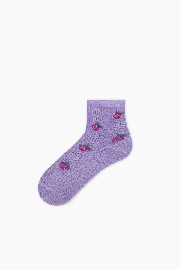 Bross 3-Pack Rose Patterned Net Baby Socks