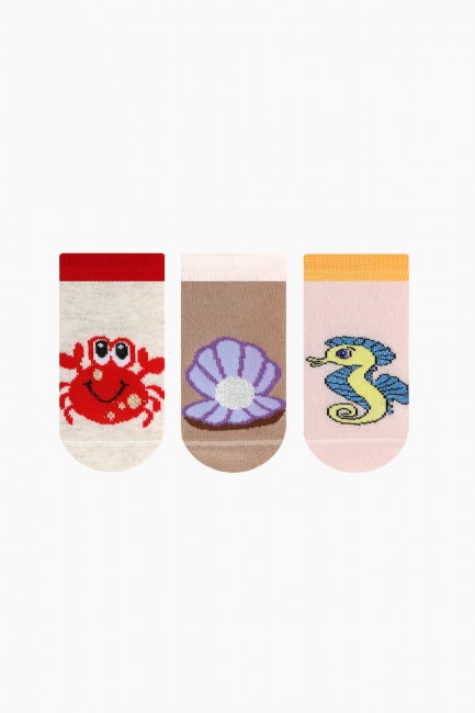 Bross - Bross 3-Pack Sea Creatures Patterned Baby Socks