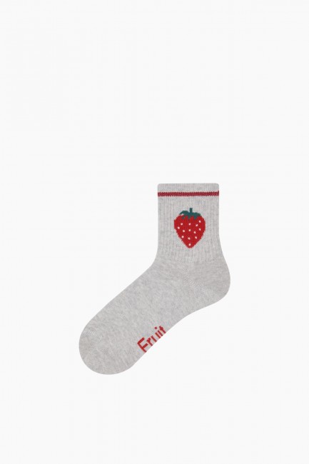 Bross 3-Pack Silvery Elastic Fruity Women's Socks - Thumbnail