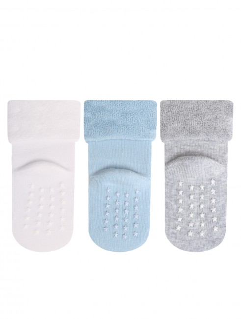 Bross 3-Pack Anti-Slip Printed Terry Baby Socks - Thumbnail