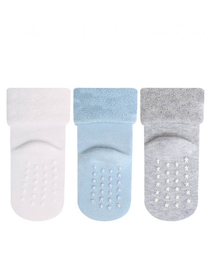 Bross 3-Pack Anti-Slip Printed Terry Baby Socks
