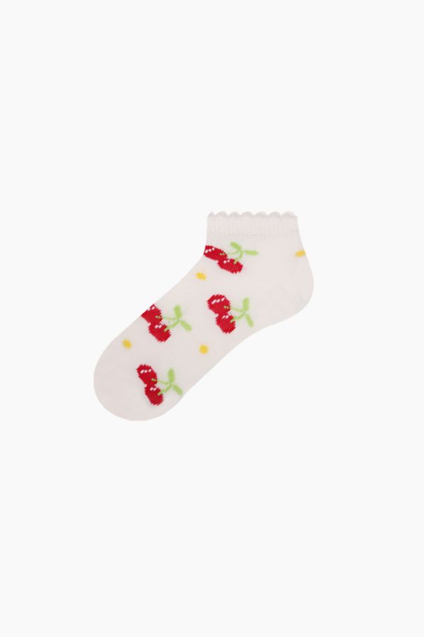 Bross 3-Piece Red Fruit Patterned Booties Baby Socks