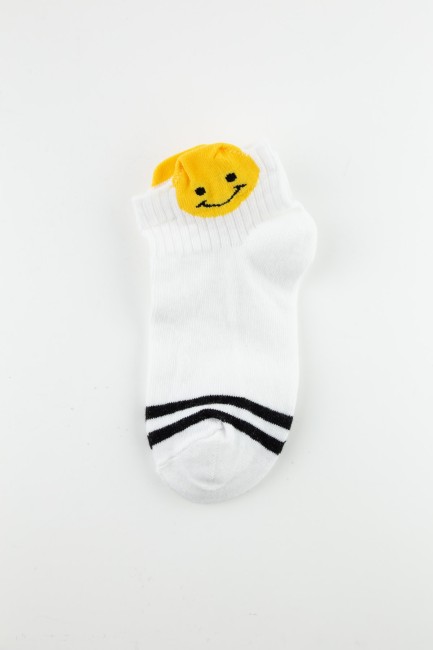 Bross 3D Emoji Desenli Erkek Çocuk Patik Çorap - Thumbnail