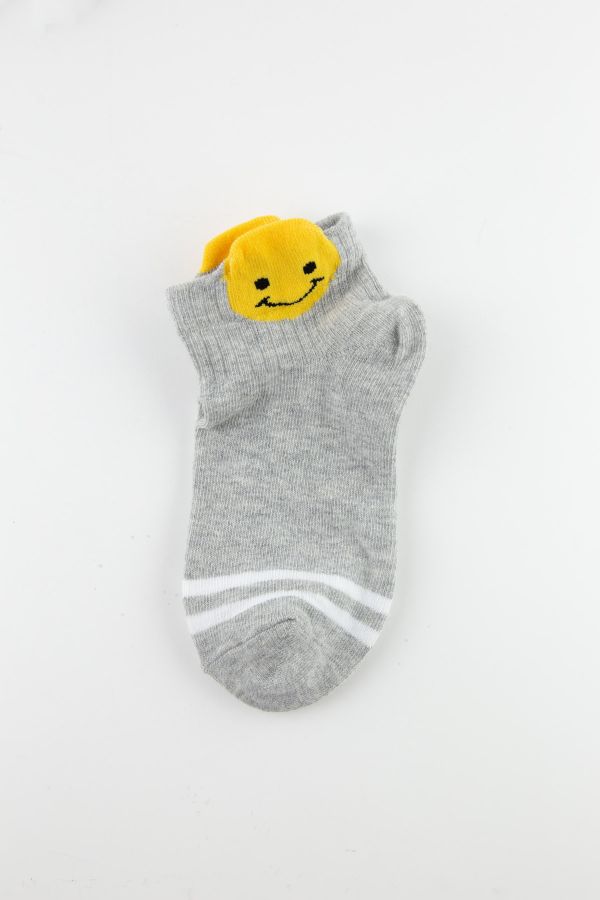 Bross 3D Emoji Desenli Erkek Çocuk Patik Çorap