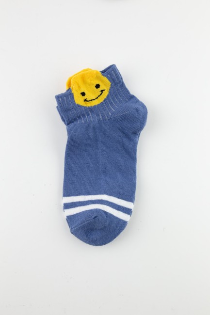 Bross 3D Emoji Desenli Erkek Çocuk Patik Çorap - Thumbnail