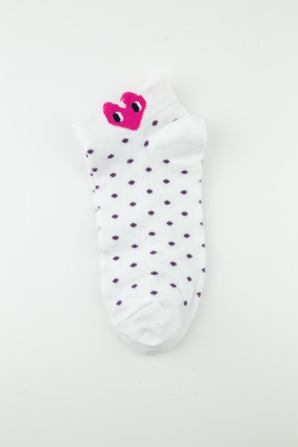 Bross 3D Kalp Desenli 3lü Patik Çorap - Thumbnail