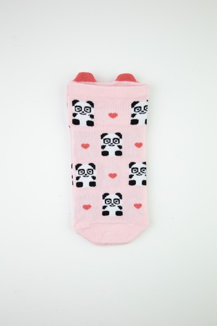Bross 3D Panda Desenli Kız Çocuk Patik Çorap - Thumbnail