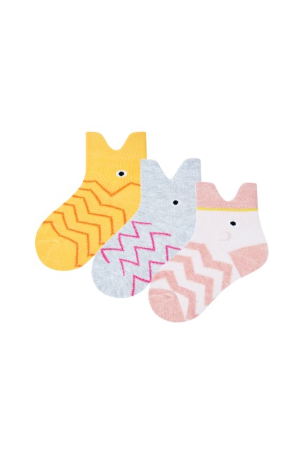 Bross - Bros 3-pack 3d Fish Pattern Baby Socks