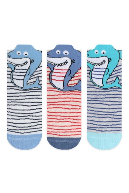 Bross - Bross 3er-Pack Booties-Socken für Kinder mit 3D-Fischmuster