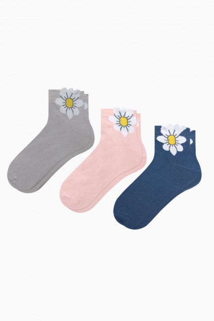 Bross - Bross 3D-Socken mit Blumenmuster für Damen im 3er-Pack