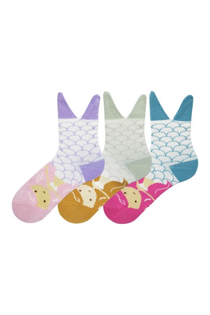 Bross - Bross 3-Pack 3D Mermaid Patterned Kids' Socks