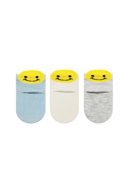 Bross - Bross 3-Pack 3D Emoji Patterned Baby Booties Socks