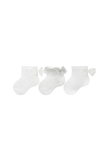 Bross - Bross 3-Pack Net Baby Booties Socks with Accessory