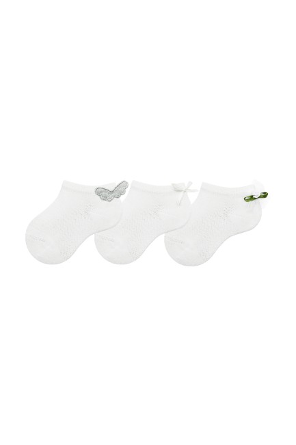 Bross - Bross 3-Pack Baby Booties Socks with Accessory