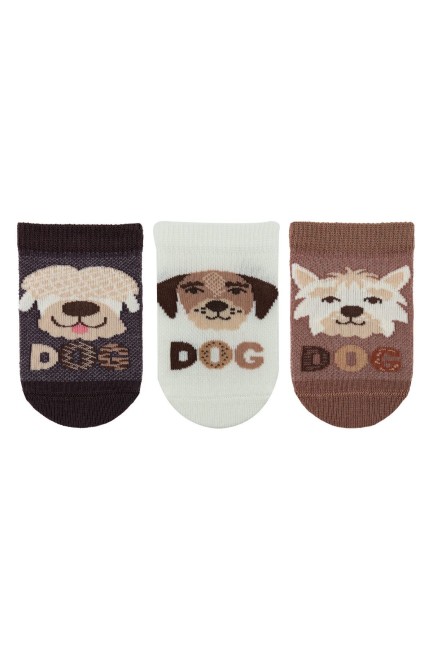 BROSS - Bross 4 Pieces Baby Boy Socks Dog Patterned