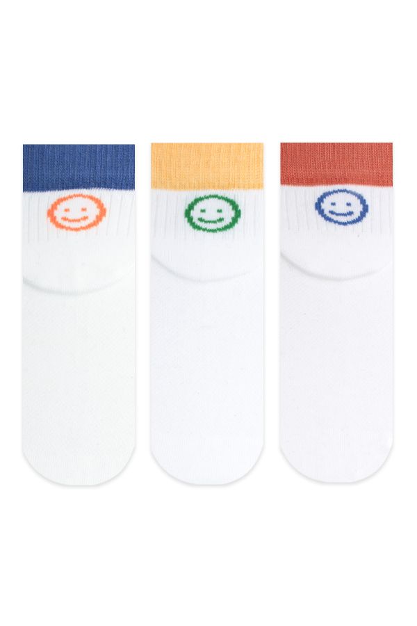 Bross 3 lü Emoji Desenli Patik Çocuk Çorabı