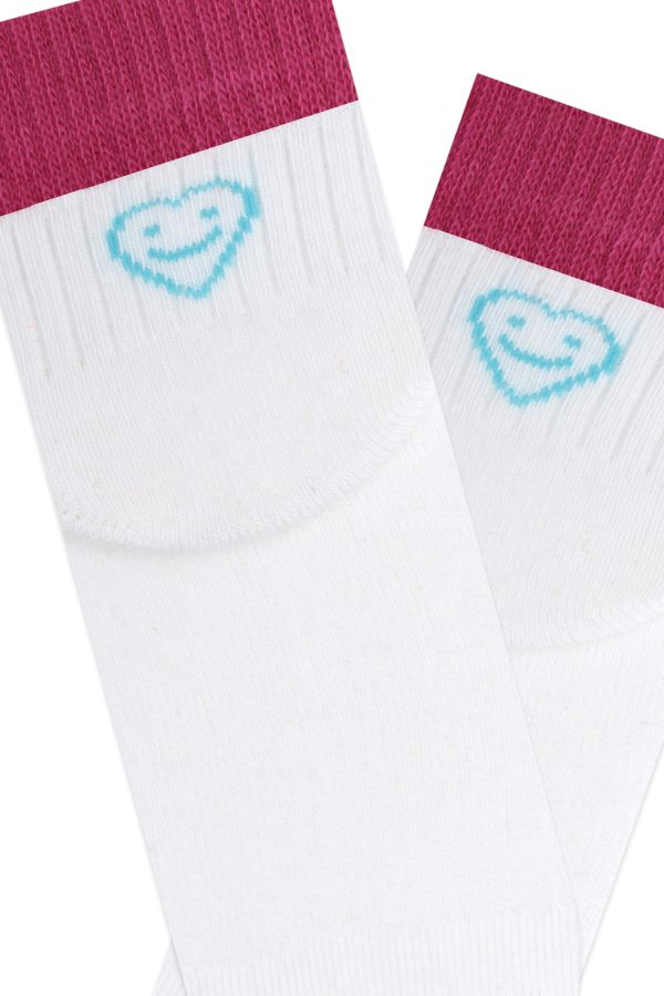 Bross 3 lü Kalp Emoji Desenli Patik Çocuk Çorabı