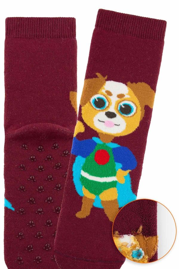 Bross 3lü Kedi Köpek Desenli Havlu Çocuk Çorap