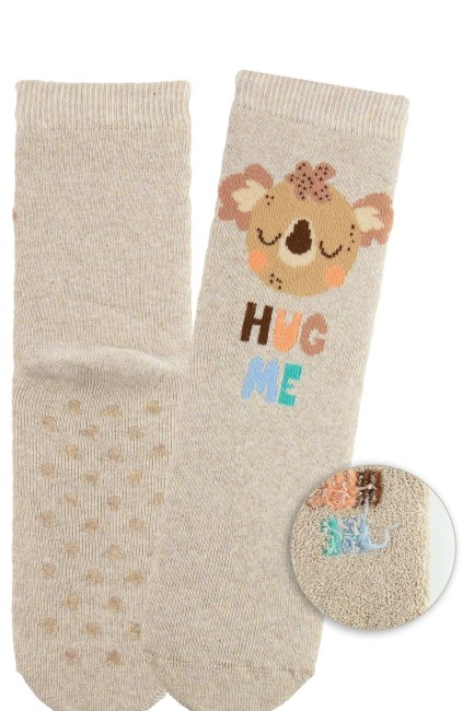 Bross 3lü Koala Desenli Havlu Çocuk Çorap - Thumbnail