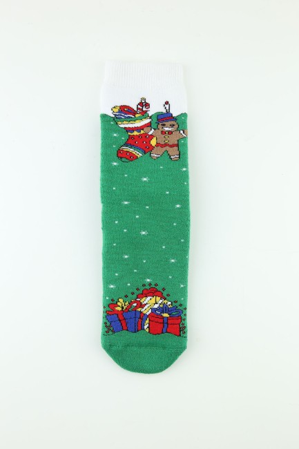 Bross 3lü Noel Kaydırmaz Havlu Çocuk Soket Çorap - Thumbnail