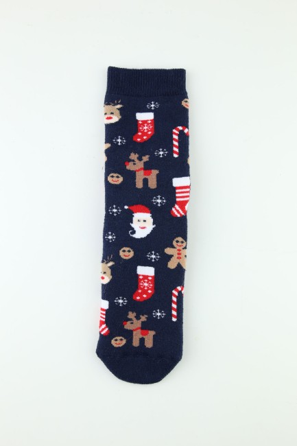 Bross 3lü Noel Kaydırmaz Havlu Çocuk Soket Çorap - Thumbnail