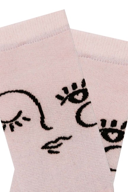 Bross 3lü Surat Desenli Kadın Patik Çorap - Thumbnail