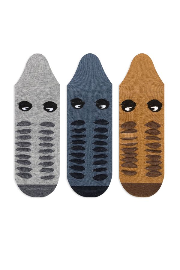Bross 3'lü Timsah Ağzı Desenli Çocuk Çorabı