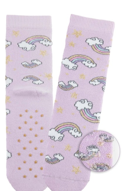 Bross3lü UnicornKaydırmaz Taban Havlu Çocuk Çorap - Thumbnail
