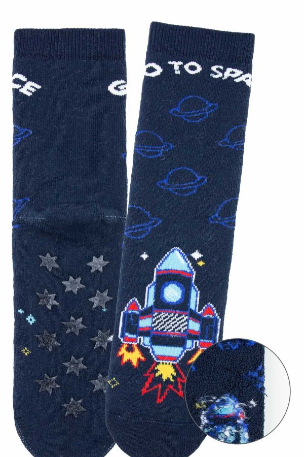 Bross 3lü Uzay Kaydırmaz Taban Havlu Çocuk Çorap