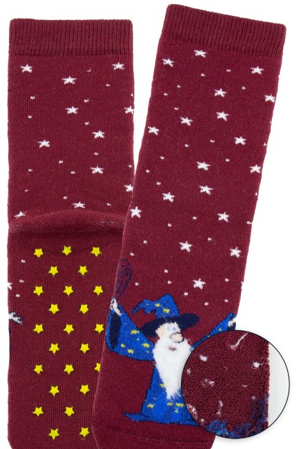Bross 3lü Yıldız Kaydırmaz Taban Havlu Çocuk Çorap - Thumbnail