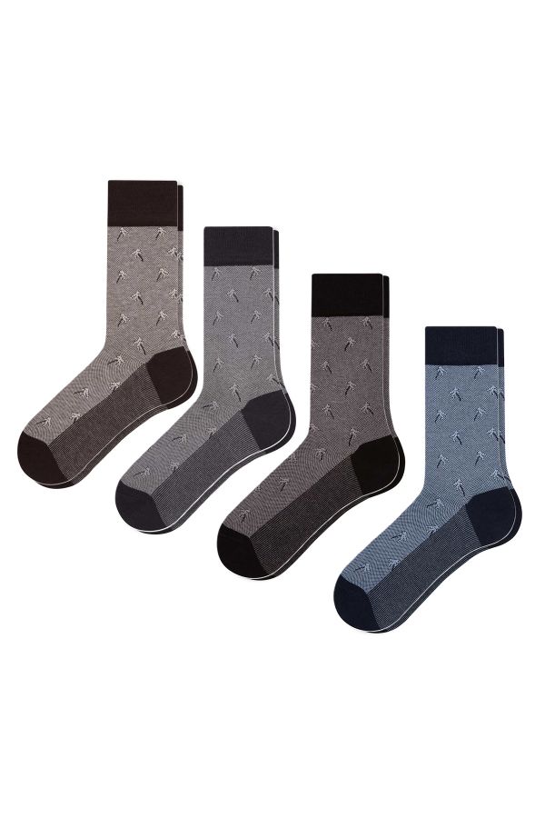 Bross 4-Pack Palm Jacquard Men's Socks