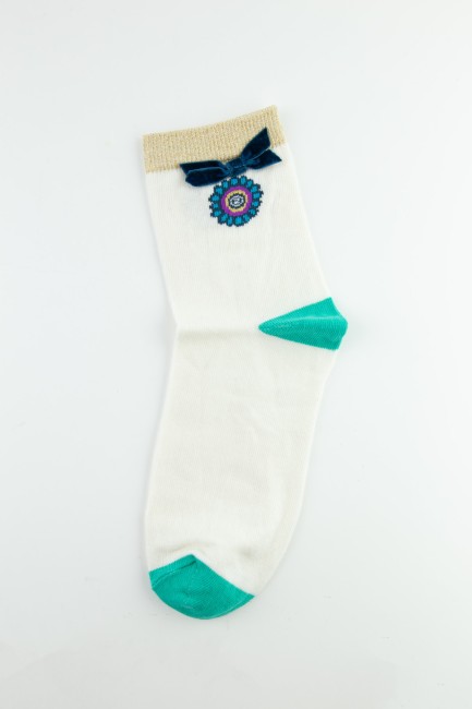 Bross Aksesuarlı Kadın Soket Çorap - Thumbnail