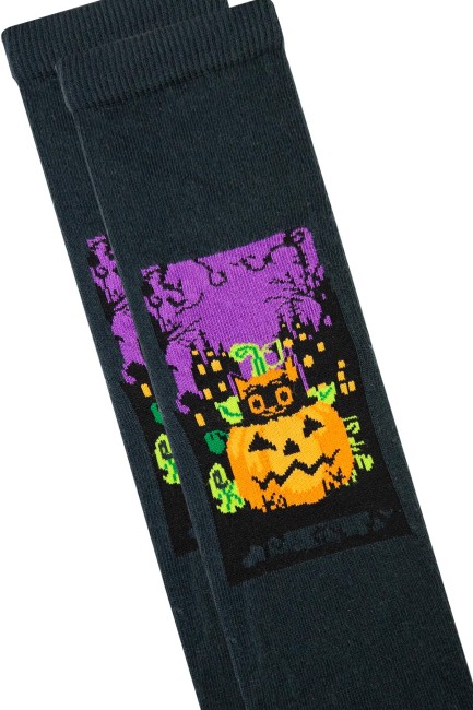 Bross Bal kabağı Halloween Unisex Çorap - Thumbnail