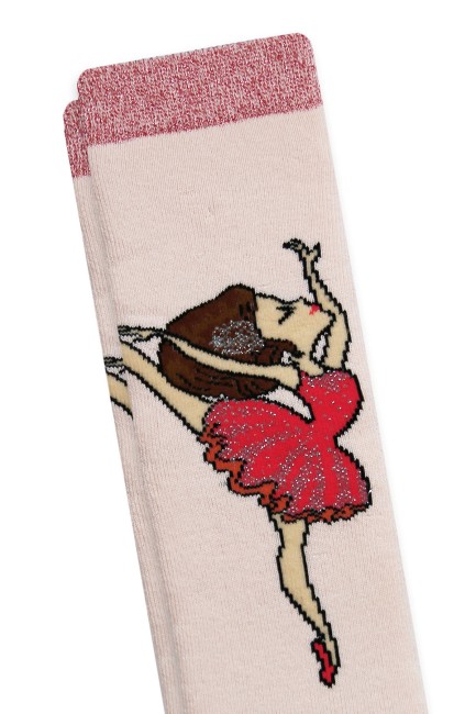 Bross Balerin Baskılı Havlu Çocuk Çorabı - Thumbnail