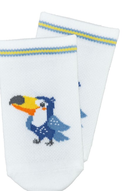 Bross Bebek 3lü Kuş Desenli Patik Çorap - Thumbnail