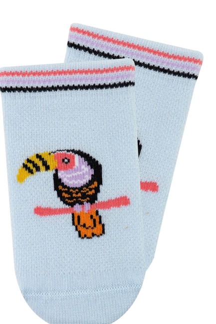 Bross Bebek 3lü Kuş Desenli Patik Çorap - Thumbnail