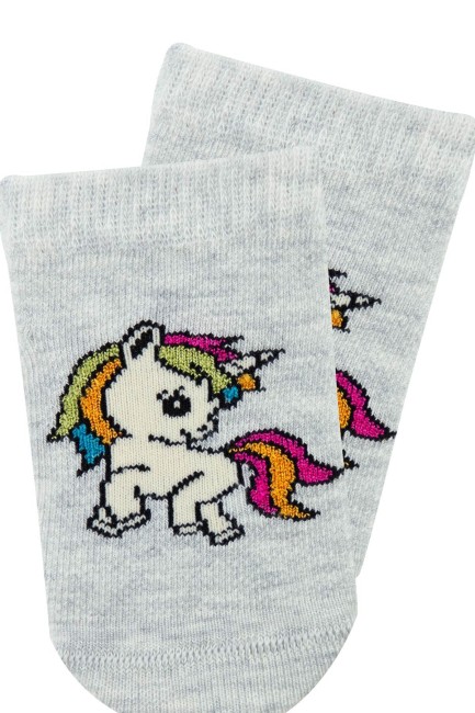 Bross Bebek Unicorn Desenli 3lü Patik Çorap - Thumbnail