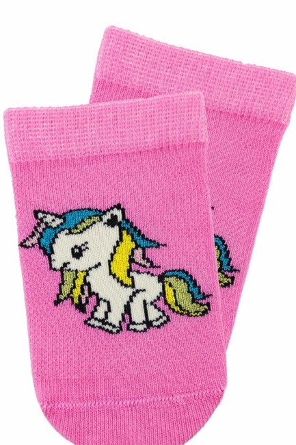 Bross Bebek Unicorn Desenli 3lü Patik Çorap - Thumbnail