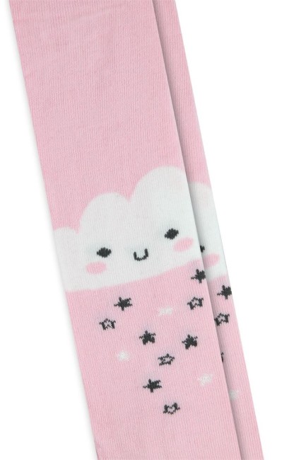 BROSS - Bross Bulut Yıldız Desen Kız Bebek Külotlu Çorap