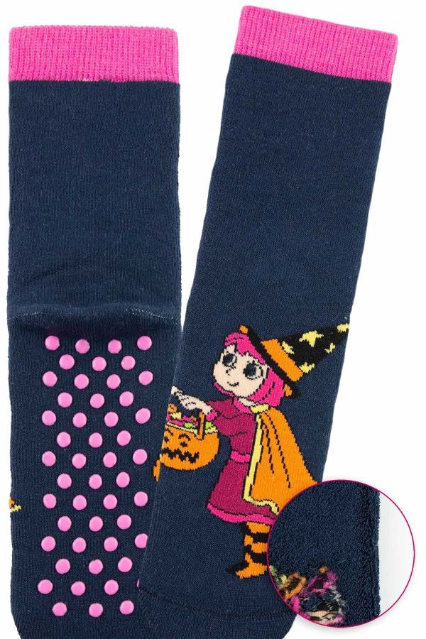 Bross Cadı Desenli Havlu Çocuk Çorap