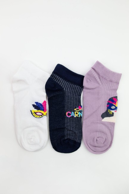 BROSS - Bross Carnıval Desen Kadın Patik Çorap