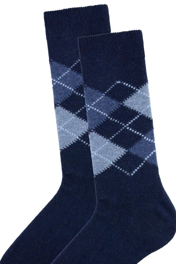 Bross Checked Patterned Men's Wool Socks