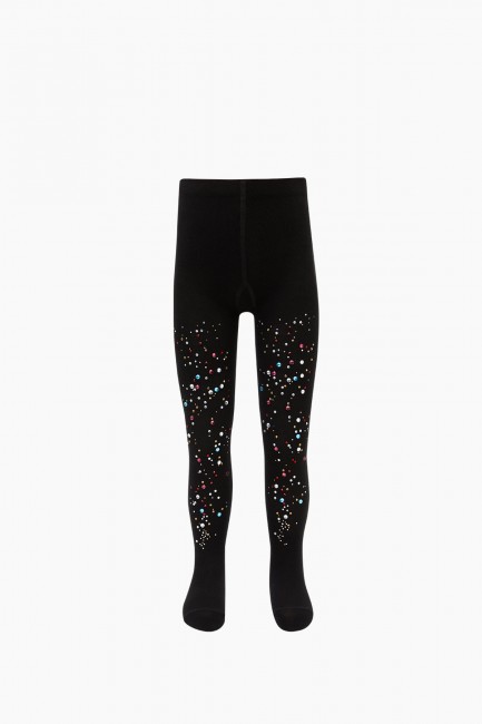 Bross - Bross Colored Stone Printed Tights For Kids
