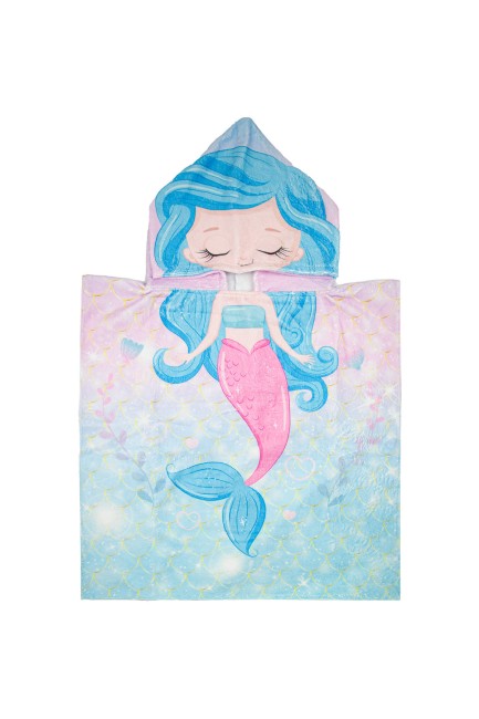 Bross - Kids Mermaid Poncho Towel 60x60cm