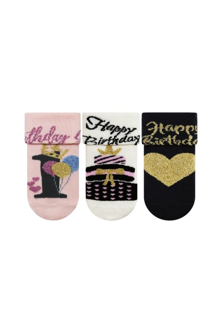 BROSS - Bross Birthday Themed Printed Terry Baby Socks
