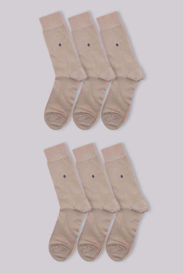 Bross Erkek Pamuklu Yazlık 6lı Bej Soket Çorap