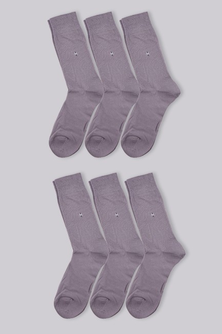 Bross Erkek Pamuklu Yazlık 6lı Gri Soket Çorap - Thumbnail